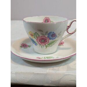 SHELLEY "Pink Floral" Teacup & Saucer
